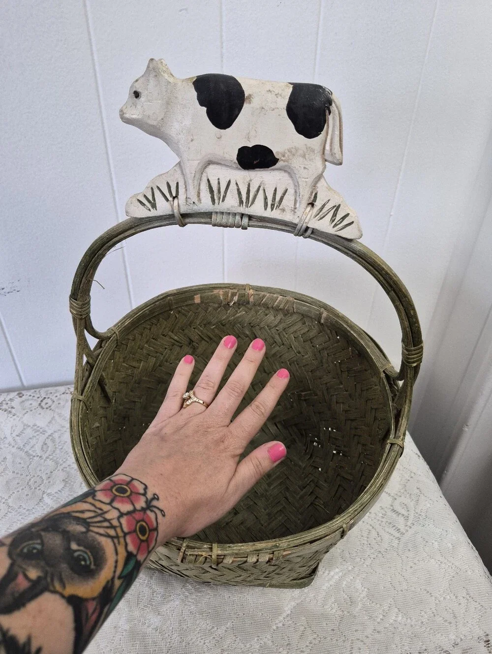 Woven Cow Basket